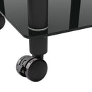 2-Piece Black Side Table, 2-Tier Space End Table, Modern Night Stand, Sofa table, Side Table with Storage Shelve