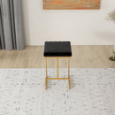 Joel - Upholstered Stool - Black / Gold by HouseOfZazla