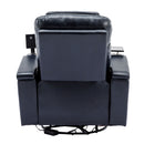 270° Power Swivel Recliner Home Theater Chair With Hidden Arm Storage, LED Light, Cup Holder, And Tray Table by HouseOfZazla