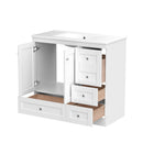 Shaker Free Standing Bathroom Vanity Cabinet & Sink, Soft Close Drawers, Soft Close Doors by HouseOfZazla