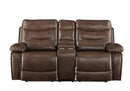 Aashi - Leather Gel Match Recliner Loveseat - Brown