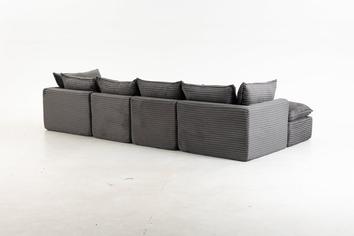 129.8" Width Cloud Couch Oversized Modular Sectional Sofa, photo 4 of 10