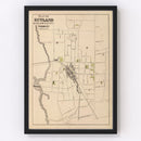 Vintage Map of Rutland, Vermont 1876