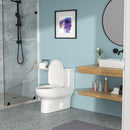 Modern Ceramic 1 Piece Toilet With Dual Flush And Soft Closing Seat - White by HouseOfZazla
