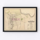 Vintage Map of Burlington, Vermont 1873