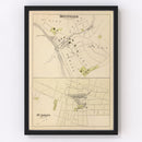 Vintage Map of Montpelier, Vermont 1876