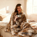 540GSM Soft Plush Fuzzy Luxury Faux Raccoon Fur Blanket for Bed-M by LJGDeals