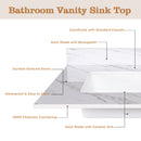 Bianco Carrara Venato Marble Vanity Top With Pre Drilled Faucet Hole And Undermount Sink by HouseOfZazla
