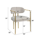 Zayn Arm Chair (Set of 2) - Beige / Gold