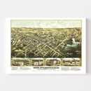 Vintage Map of North Attleborough, Massachusetts 1878