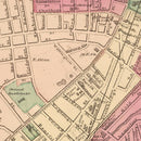 Vintage Map of Worcester, Massachusetts 1871
