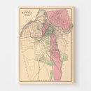 Vintage Map of Lowell, Massachusetts 1871