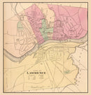 Vintage Map of Lawrence, Massachusetts 1871