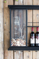 Floating Wine Bar Shelf With Glass Holder And Display Shelves - Black by HouseOfZazla