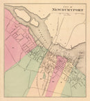 Vintage Map of Newburyport, Massachusetts 1871