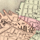 Vintage Map of Fall River, Massachusetts 1871