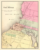 Vintage Map of Fall River, Massachusetts 1871