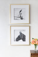 Wall Art Horse Animal Printing, Wall Decor Accent (Set of 2) - Golden / White by Unique Piece Furniture