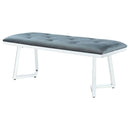 Upholstered Tufted Bench - Gray