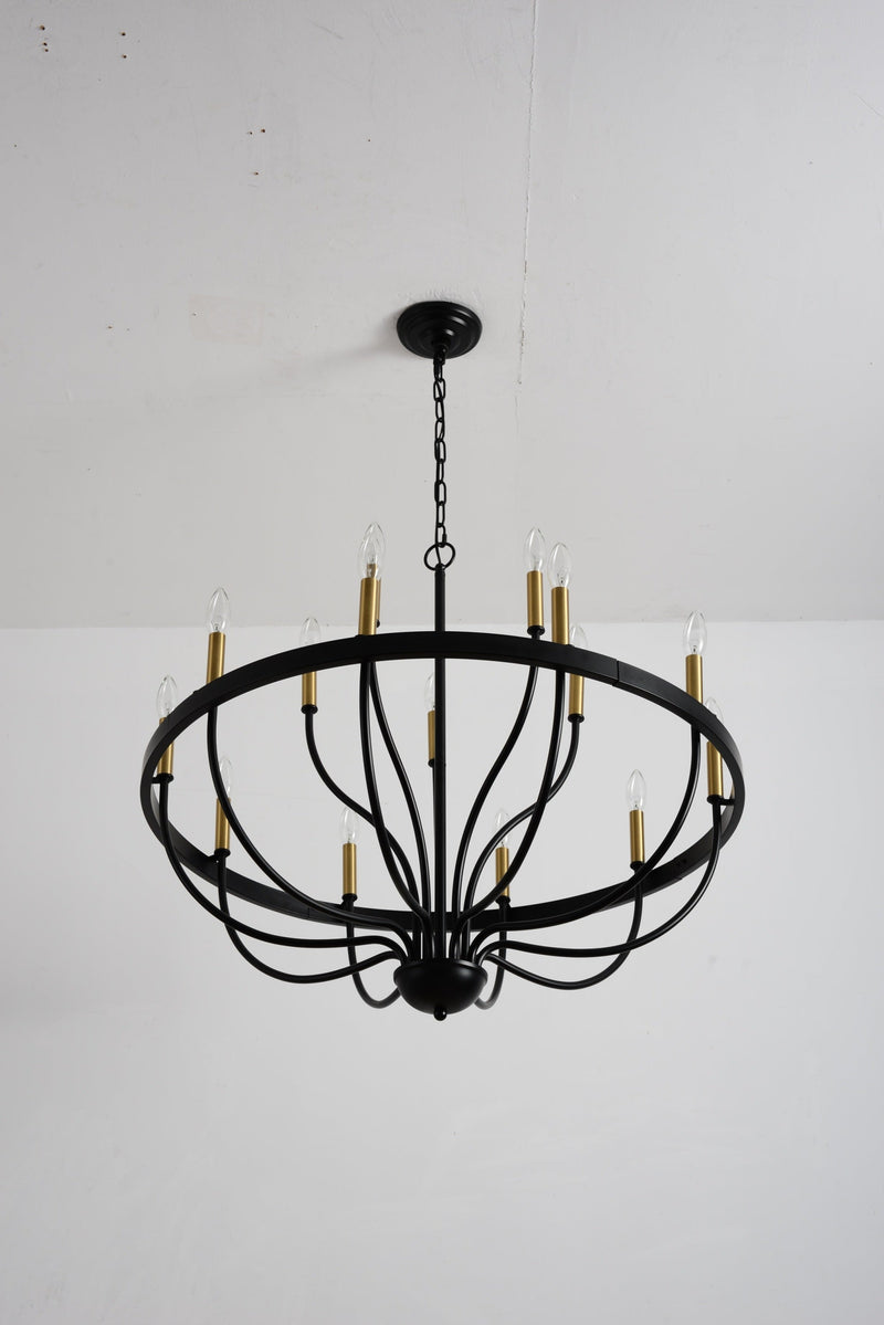 18-Light Industrial Iron Candle Chandelier, photo 22 of 33