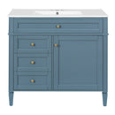 Bathroom Vanity With Top Sink, 2 Drawers And Tip Out Drawer