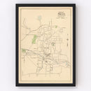 Vintage Map of Bristol, Connecticut 1893
