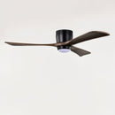 52" Flush Mount Solid Wood Blades Ceiling Fan with Lights Remote Control by HouseOfZazla