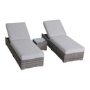3 Piece Chaise Lounge Set With Adjustable Reclining - Gray Mix by Unique Piece Furniture