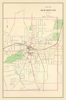 Vintage Map of New Britain, Connecticut 1893