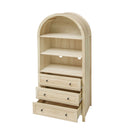 Arched Kitchen Pantry, Modern Farmhouse Wood Kitchen Storage Cabinets, Arched Storage Display Cabinet With Adjustable Shelves, Versatile Cupboard For Kitchen, Dining Room, Living Room - Natural by HouseOfZazla