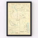 Vintage Map of Wethersfield, Connecticut 1893