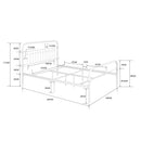 81.6" L X 59.6" W X 44.4"H Metal Bed Frame Full Size Standerd Bed Frame - WHITE
