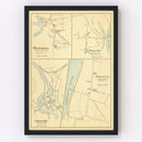 Vintage Map of Collinsville, Connecticut 1893