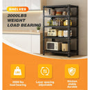 Household storage rack, adjustable display rack, basement balcony storage rack, carbon steel storage rack, 120cm * 40cm * 180cm, five floors (black)