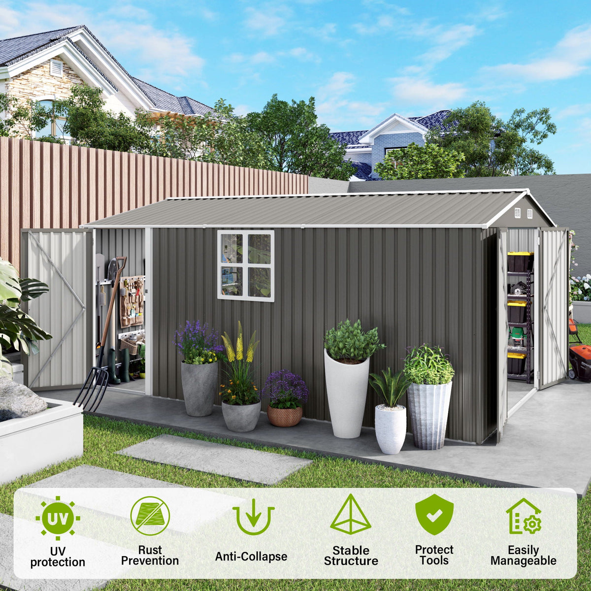 Outdoor Storage Shed With Lockable Doors, photo 13 of 39