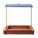 Kids Sandbox With Cover, Sand Box With Adjustable Canopy, Large Outdoor Cedar Sandpit For Backyard Play - Reddish Brown by HouseOfZazla