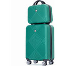 2Piece Luggage Sets ABS Lightweight Suitcase, Spinner Wheels, (20/14) DARK GREEN
