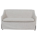 Slip Covered Settee With Casters - Beige by HouseOfZazla
