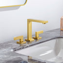 8 inch Widespread Bathroom Faucet Matte Black Bathroom Faucets for Sink 3 Hole Brass 2 Handle Lavatory Square Faucet Modern rv Bathroom Faucets