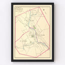 Vintage Map of Naugatuck, Connecticut 1893