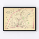 Vintage Map of Meriden, Connecticut 1893