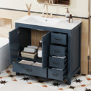 Bathroom Vanity With Ceramic Sink Combo, Abundant Storage Cabinet 2 Soft Close Doors And 5 Drawers by HouseOfZazla