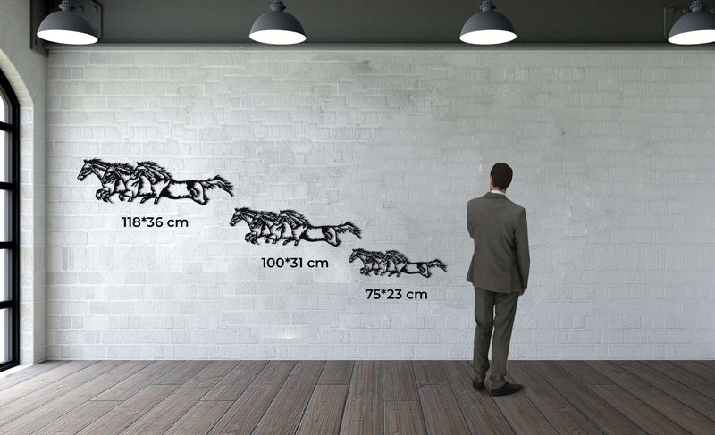 Running Horses Metal Wall Art