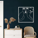 Women and Cat Metal Wall Art