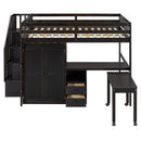 Loft Bed With Stairs, Bookshelf, Drawers, Desk & Wardrobe, Space Saving Multifunctional Furniture by HouseOfZazla