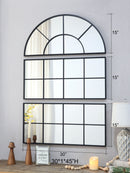 Large Arched Wall Mirror With 3 Separate Sections - Black by Unique Piece Furniture