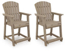 Seacliff Beach - Barstool (Set of 2) - Medium Brown by Unique Piece Furniture