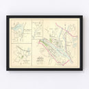 Vintage Map of Derby, Connecticut 1893
