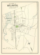 Vintage Map of Wallingford, Connecticut 1893
