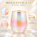 Festive Lustered Iridescent Stemless Wine - Set of 4